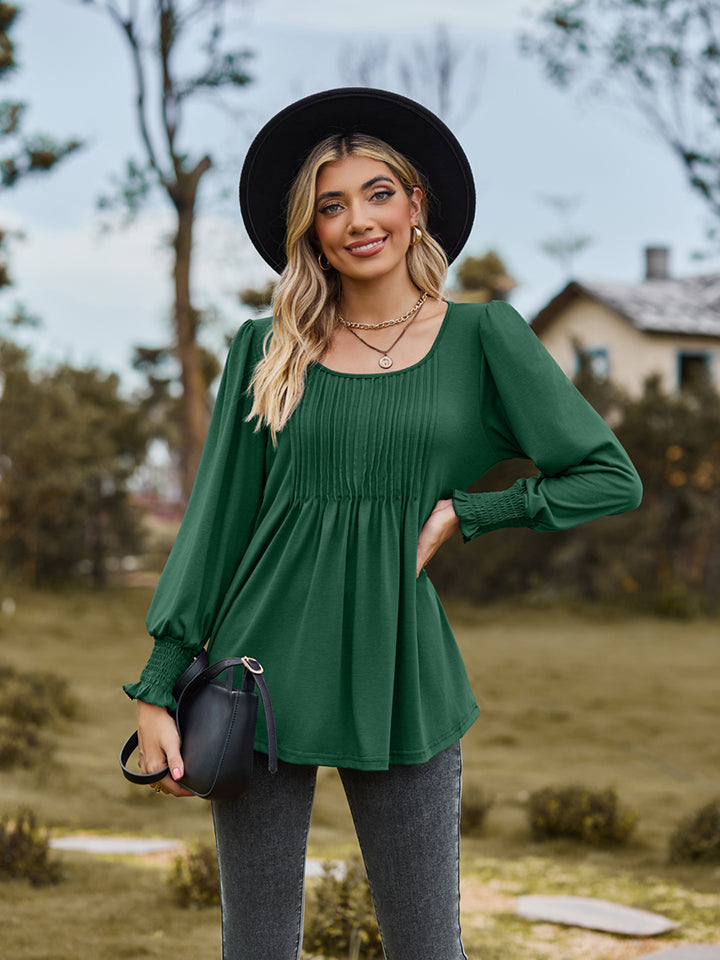 Puff Sleeve Pleated Blouse, view 11