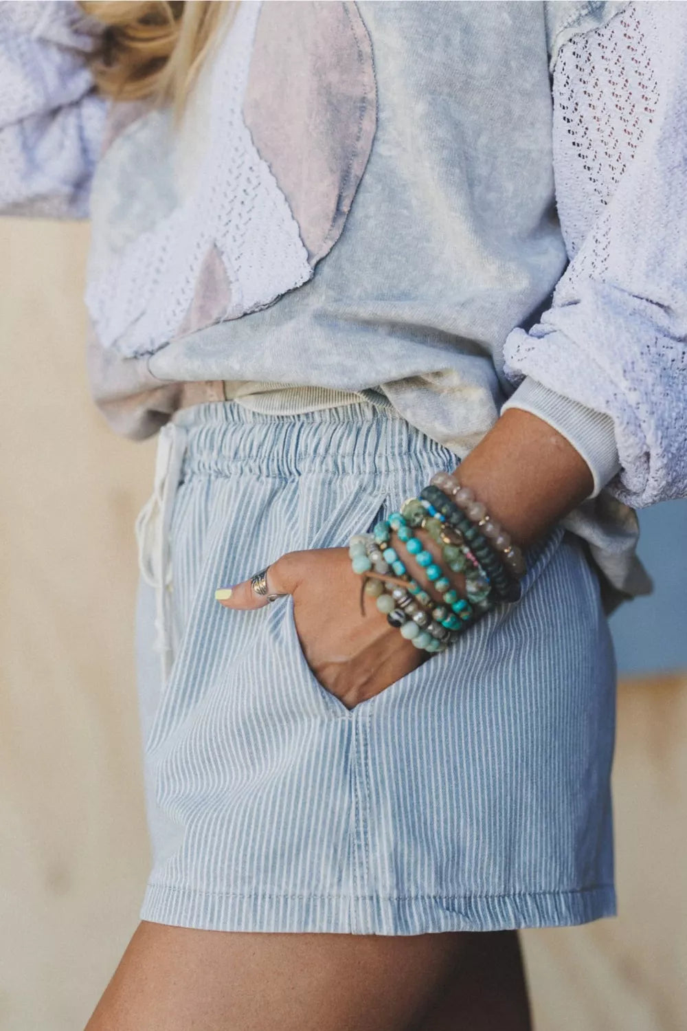 Drawstring Striped Shorts - Lilixa.store