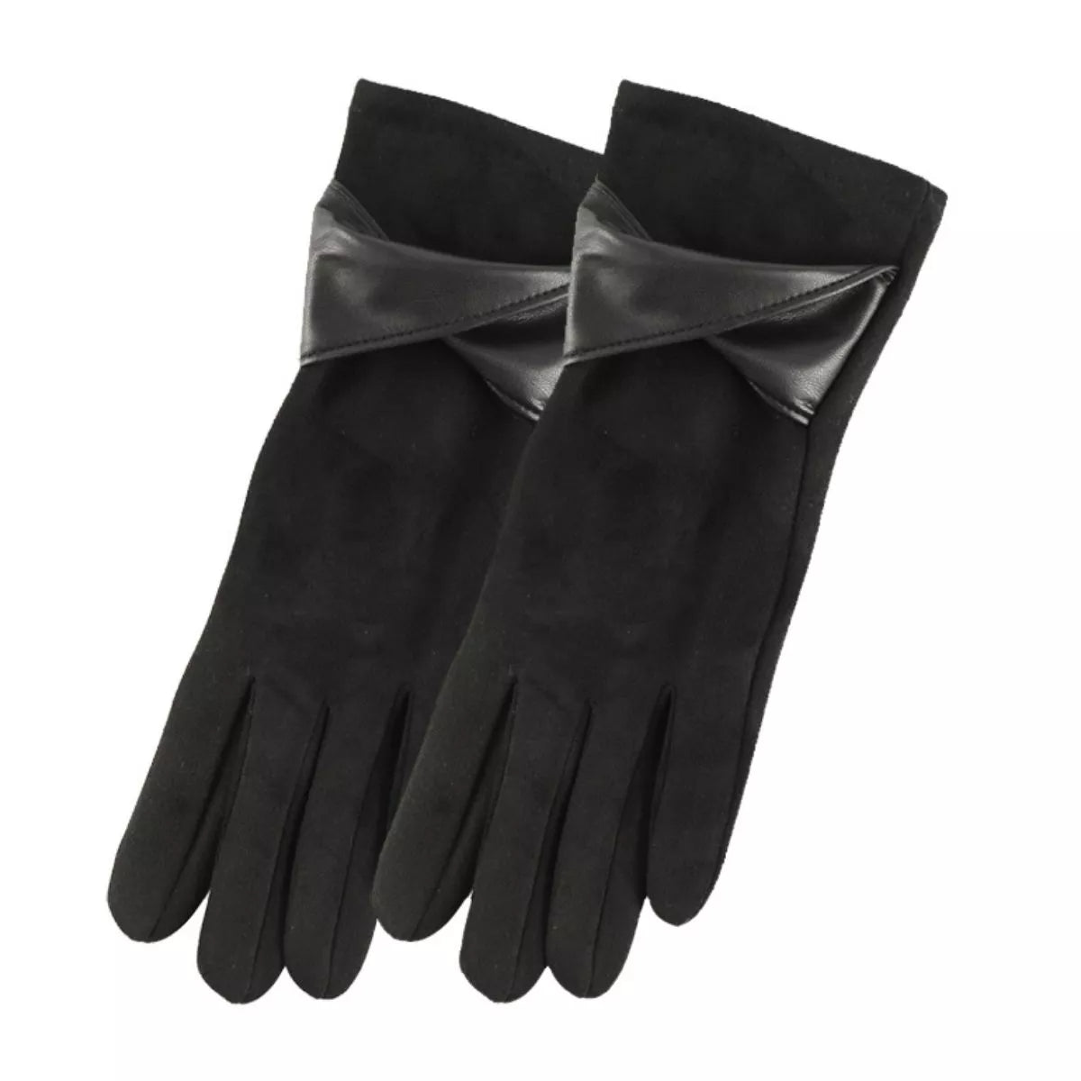 Warm Leather Trimmed Suede Gloves - Lilixa.store