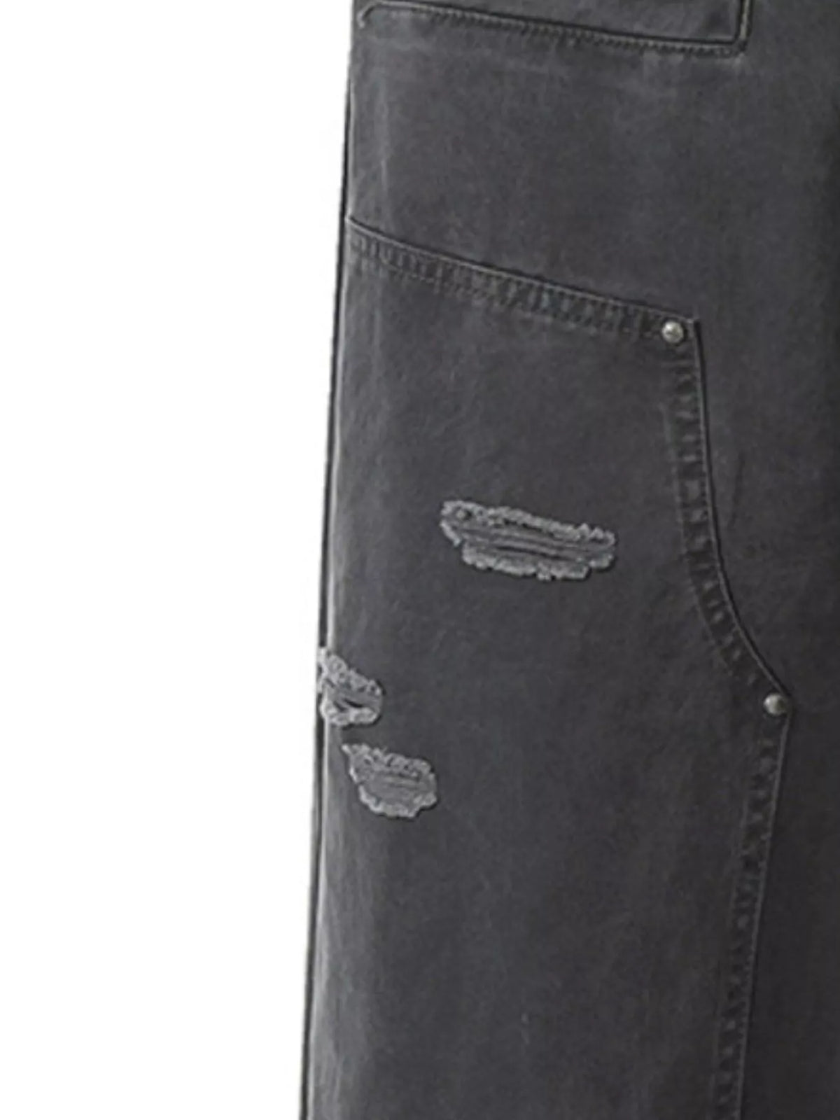 Men's Distressed Wide-Leg Pants in Dark Gray, view 2