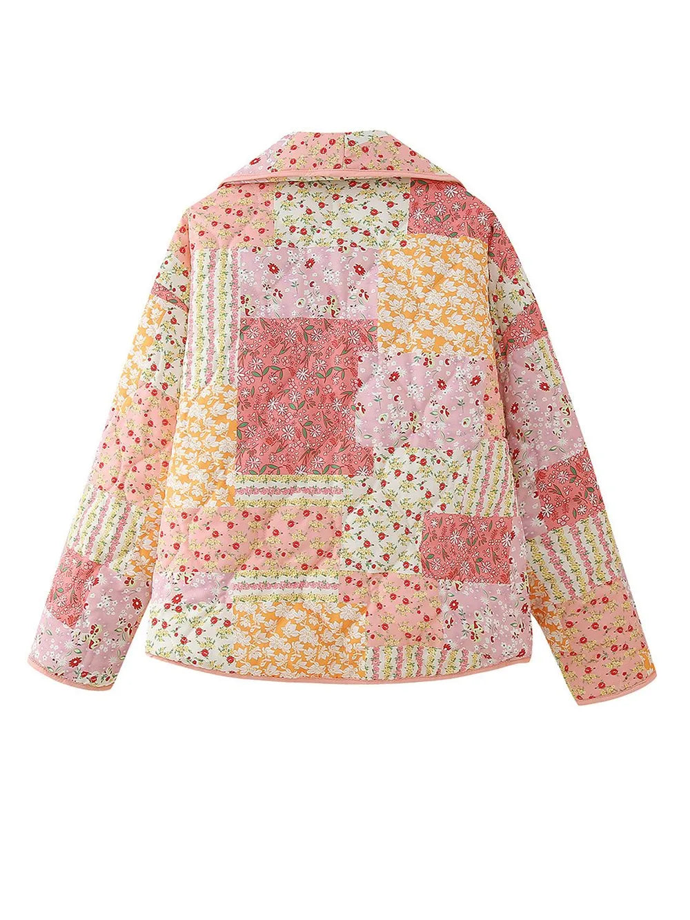 Printed Patchwork Open Front Cardigan with Pockets, view 9