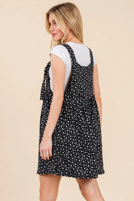 BOMBOM Floral Print Overalls with Pockets - Lilixa.store