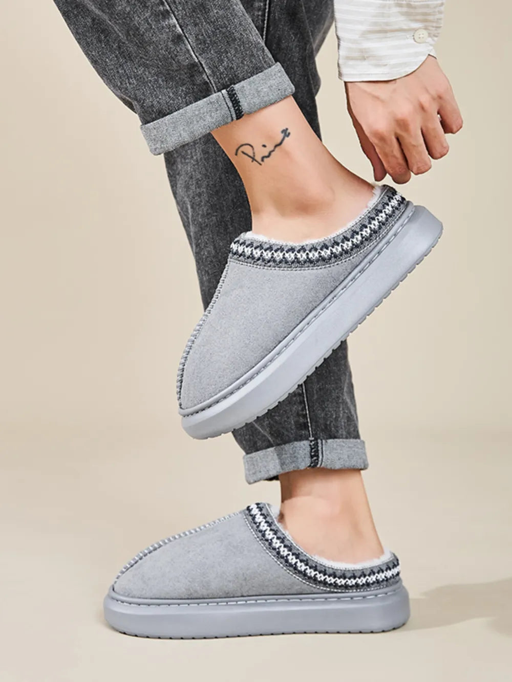 Faux Fur Suede Platform Slippers - Lilixa.store