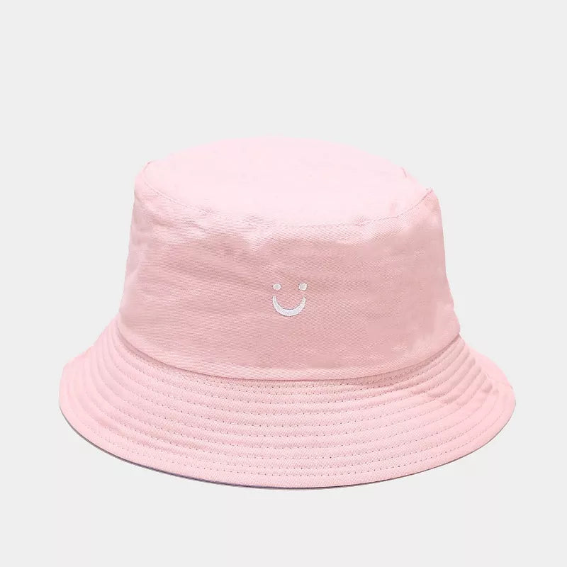 Embroidered Smiley Face Bucket Hat - Lilixa.store
