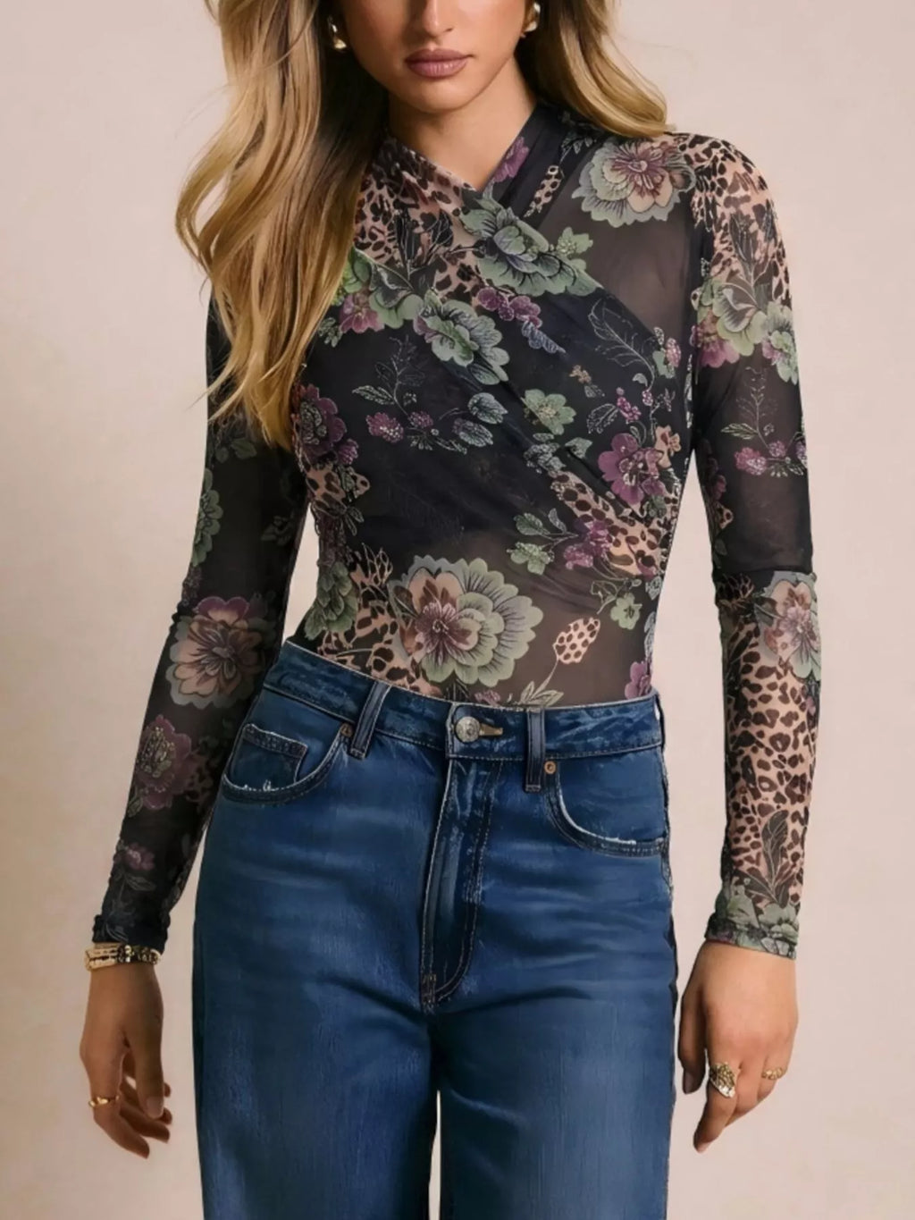 Mesh Long Sleeve Bodysuit - Lilixa.store