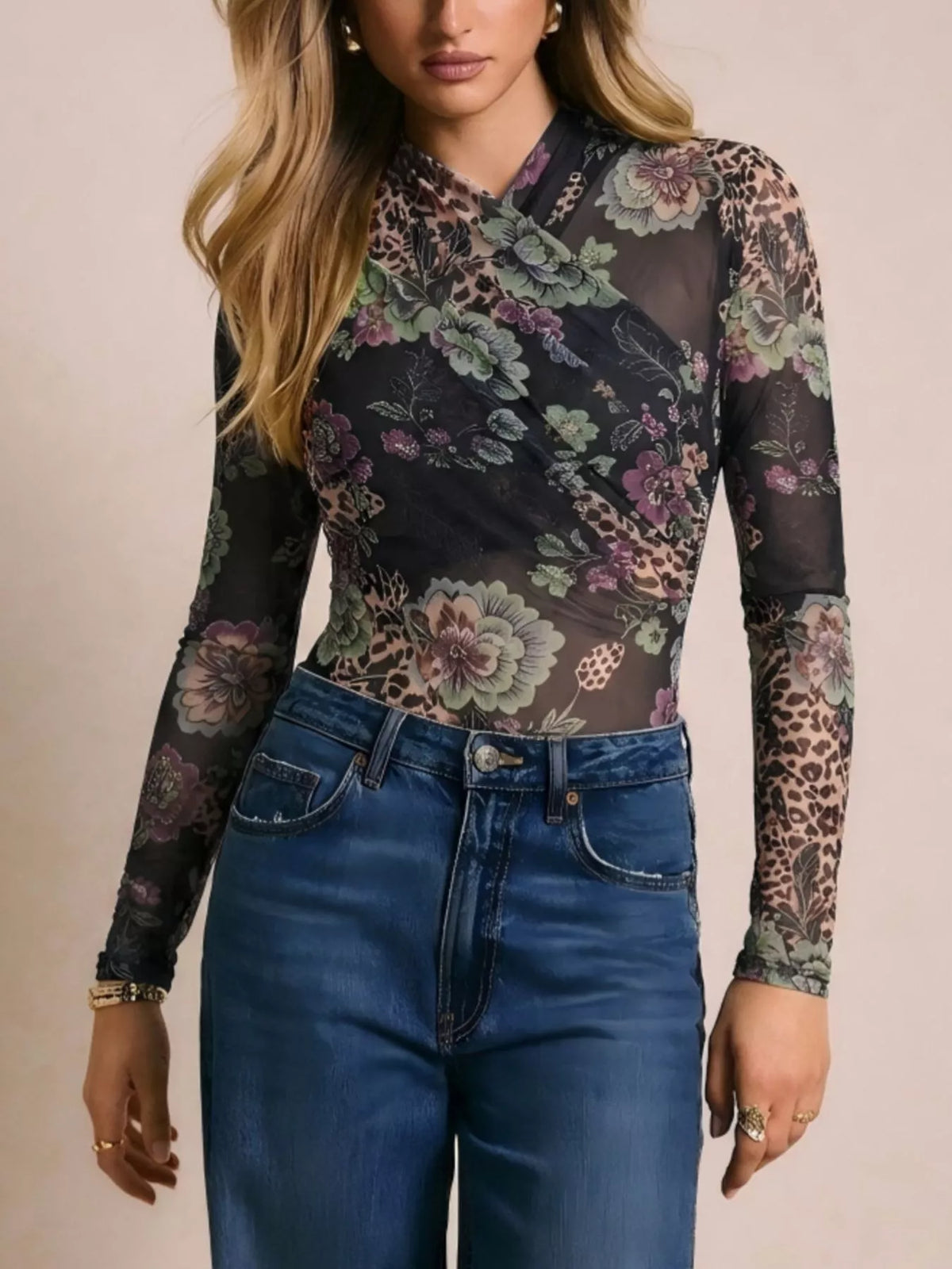 Mesh Long Sleeve Bodysuit - Lilixa.store