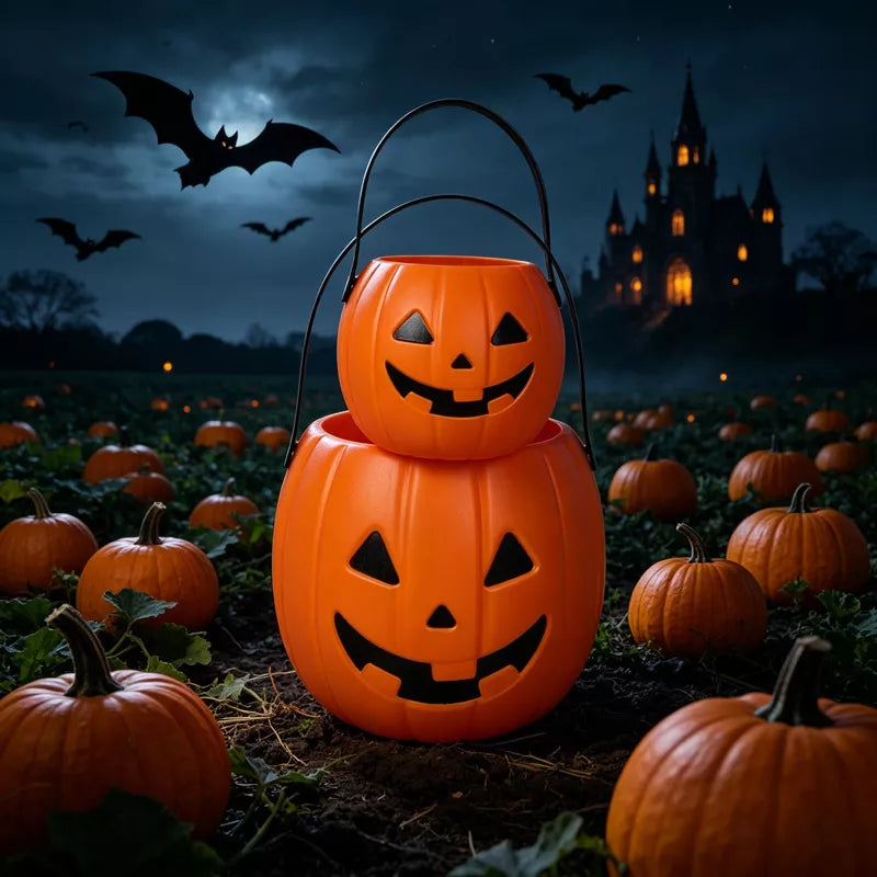 Halloween Decorative Pumpkin Bucket with Handle Set - Lilixa.store