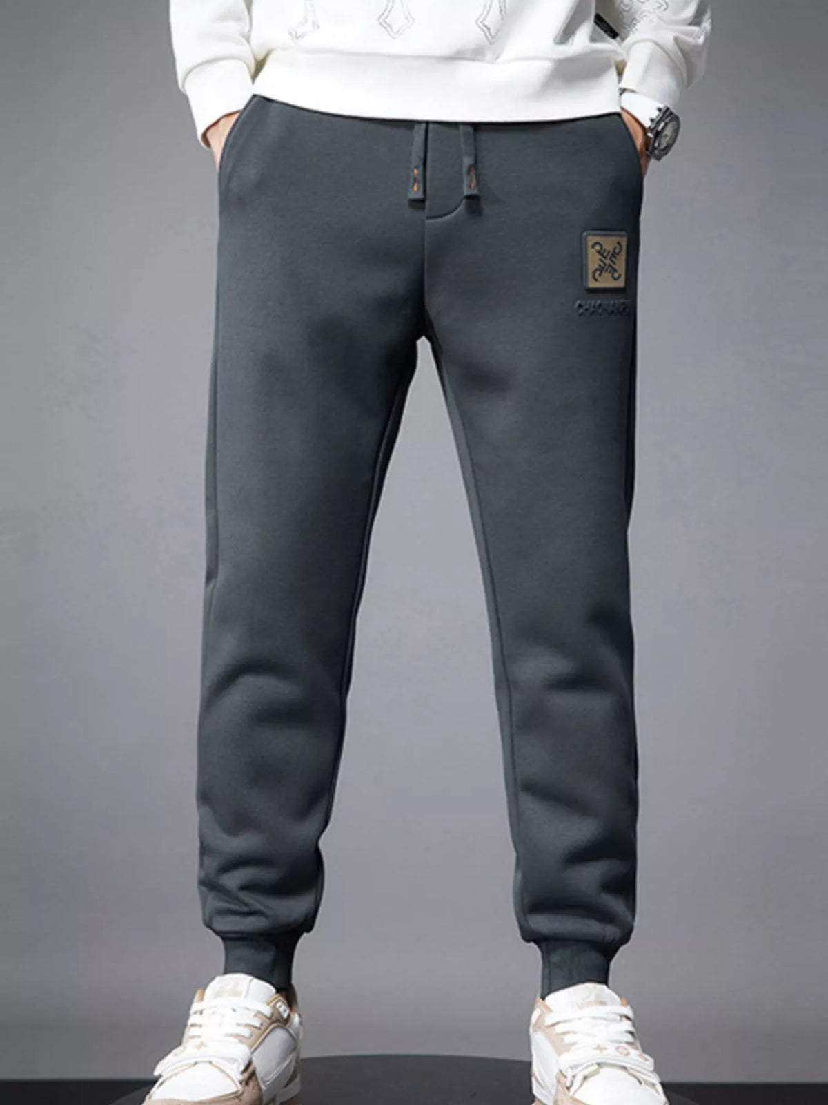 Men's Casual Loose Fit Joggers in Dark Gray