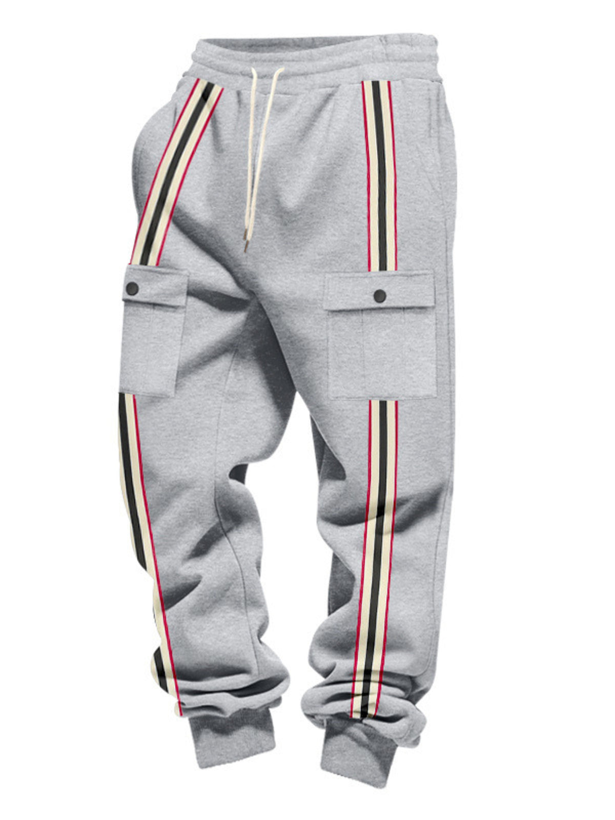 Men's Full Size Casual Striped Cargo Joggers Plus Size