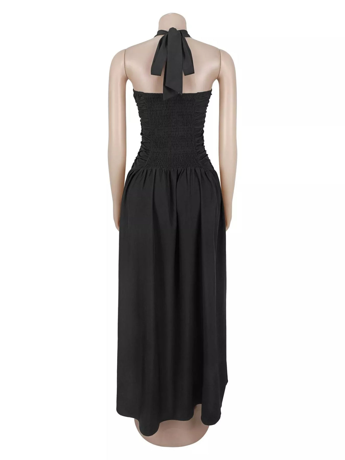 Halter Neck Cut-Out Maxi Dress with Front Slit - Lilixa.store