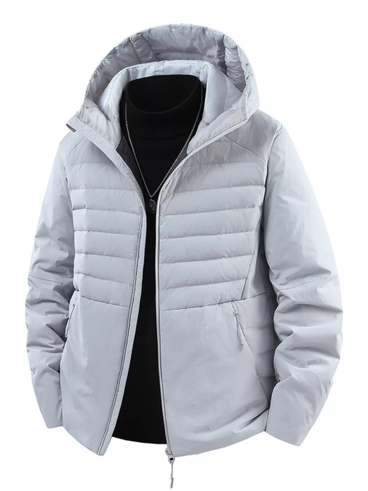 Men's Plus Size Lightweight Hooded Puffer Jacket - Lilixa.store