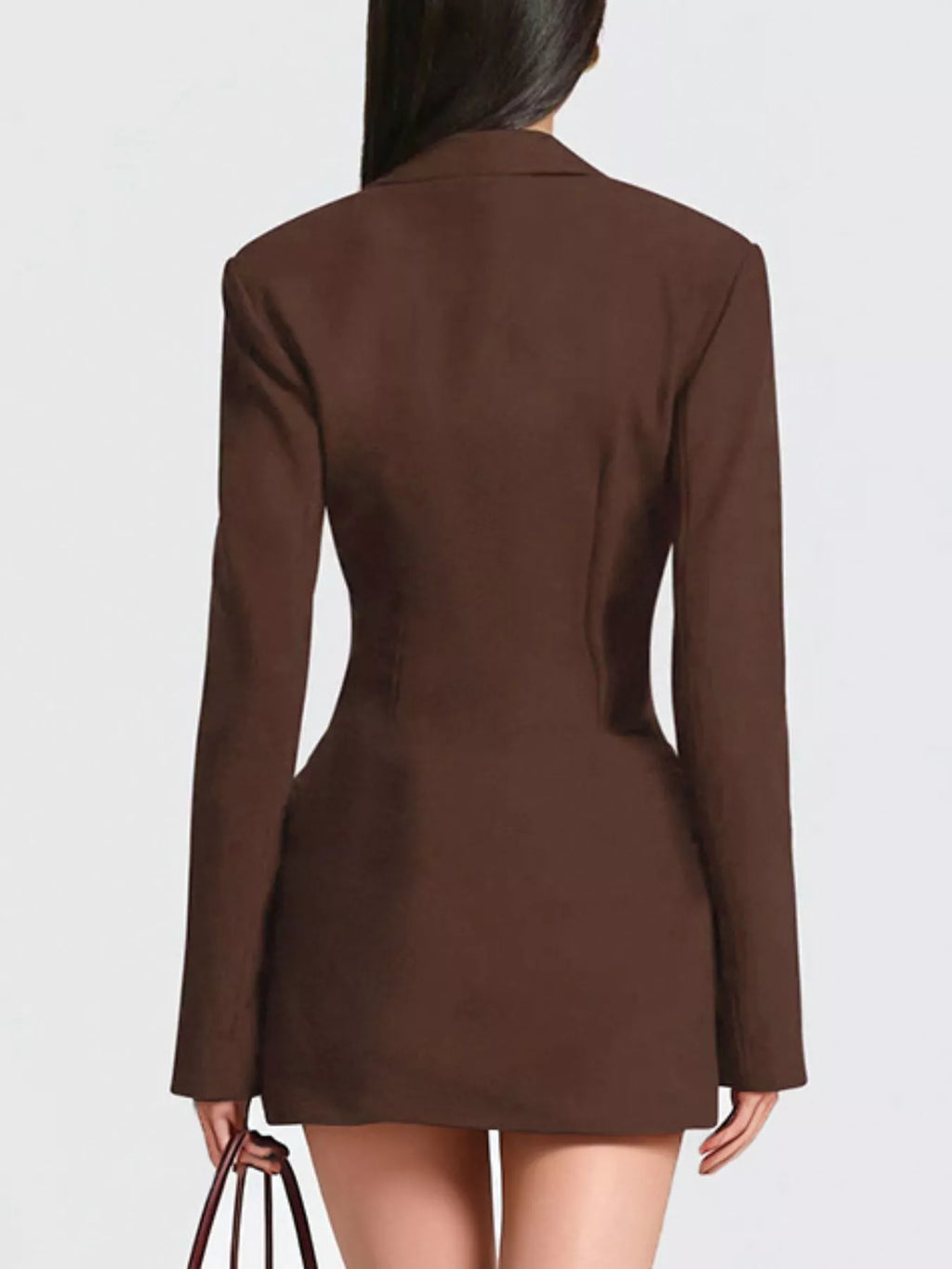 Full Size Blazer-Style Long Sleeve Mini Dress Plus Size - Lilixa.store