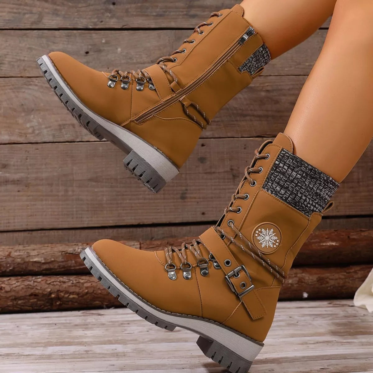 Lace-Up Ankle Combat Boots - Lilixa.store