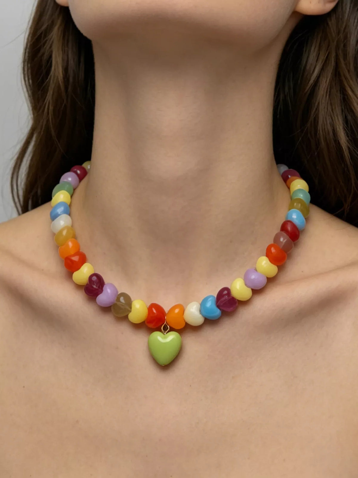 Colorful Heart Bead Necklace - Lilixa.store
