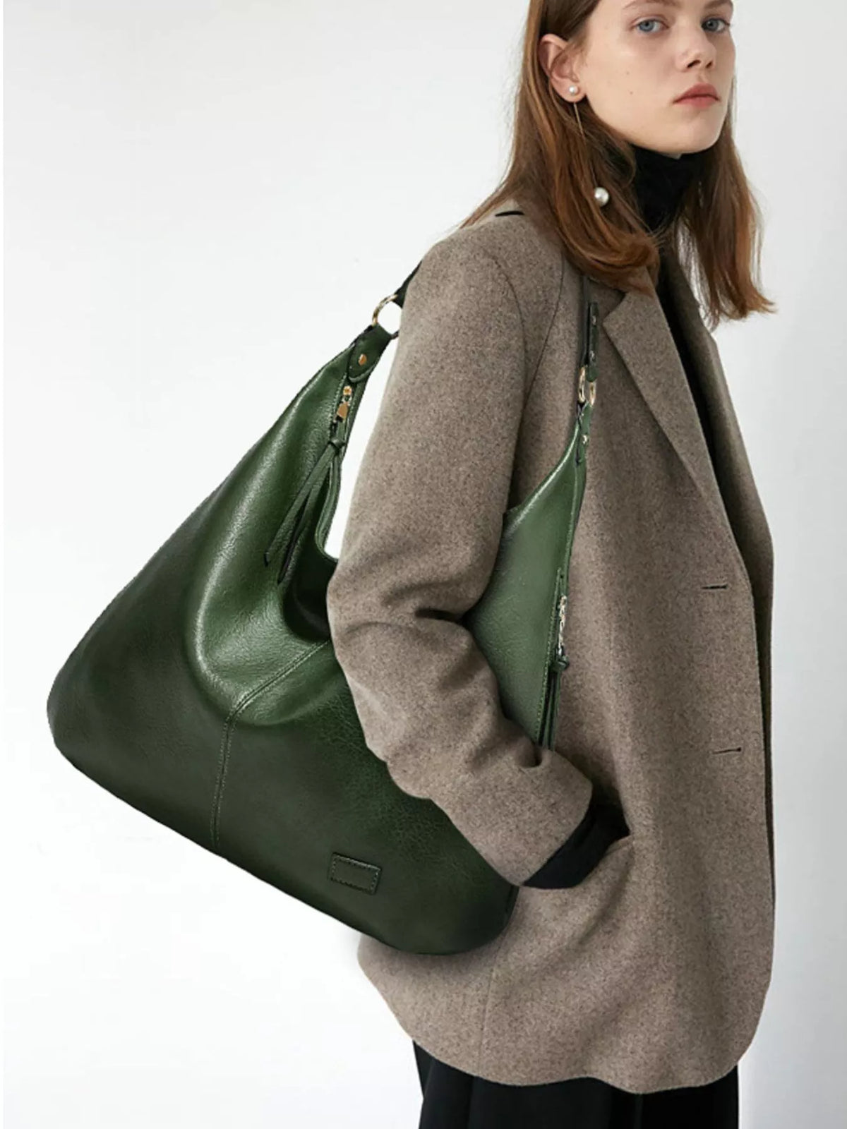 Leather Slouchy Shoulder Bag