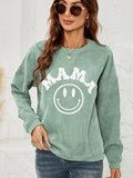 Round Neck Long Sleeve MAMA Graphic Sweatshirt - Lilixa.store