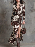 Slit Long Sleeve Shirt Dress - Lilixa.store