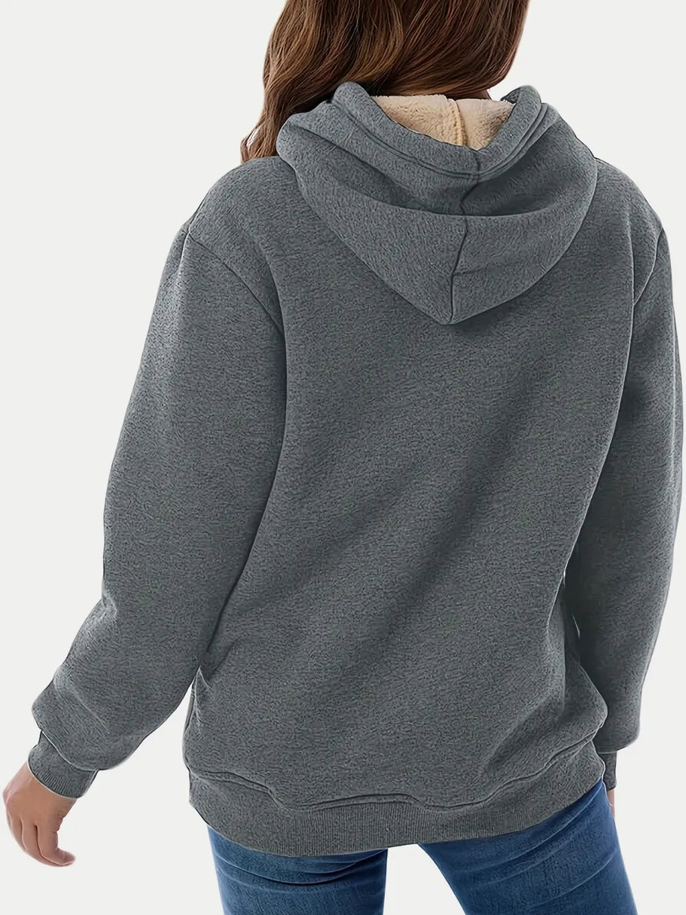 Drawstring Long Sleeve Hoodie with Kangaroo Pocket - Lilixa.store