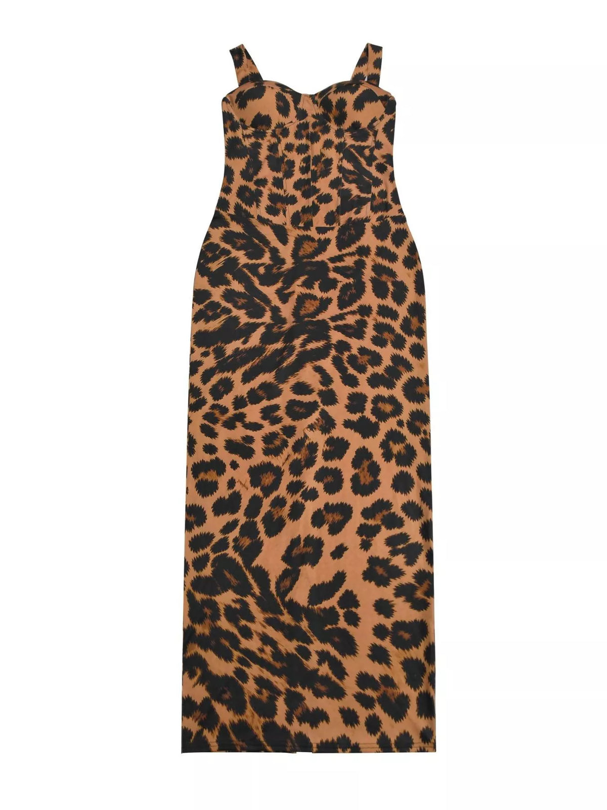 Leopard Sweetheart Neck Maxi Dress - Lilixa.store
