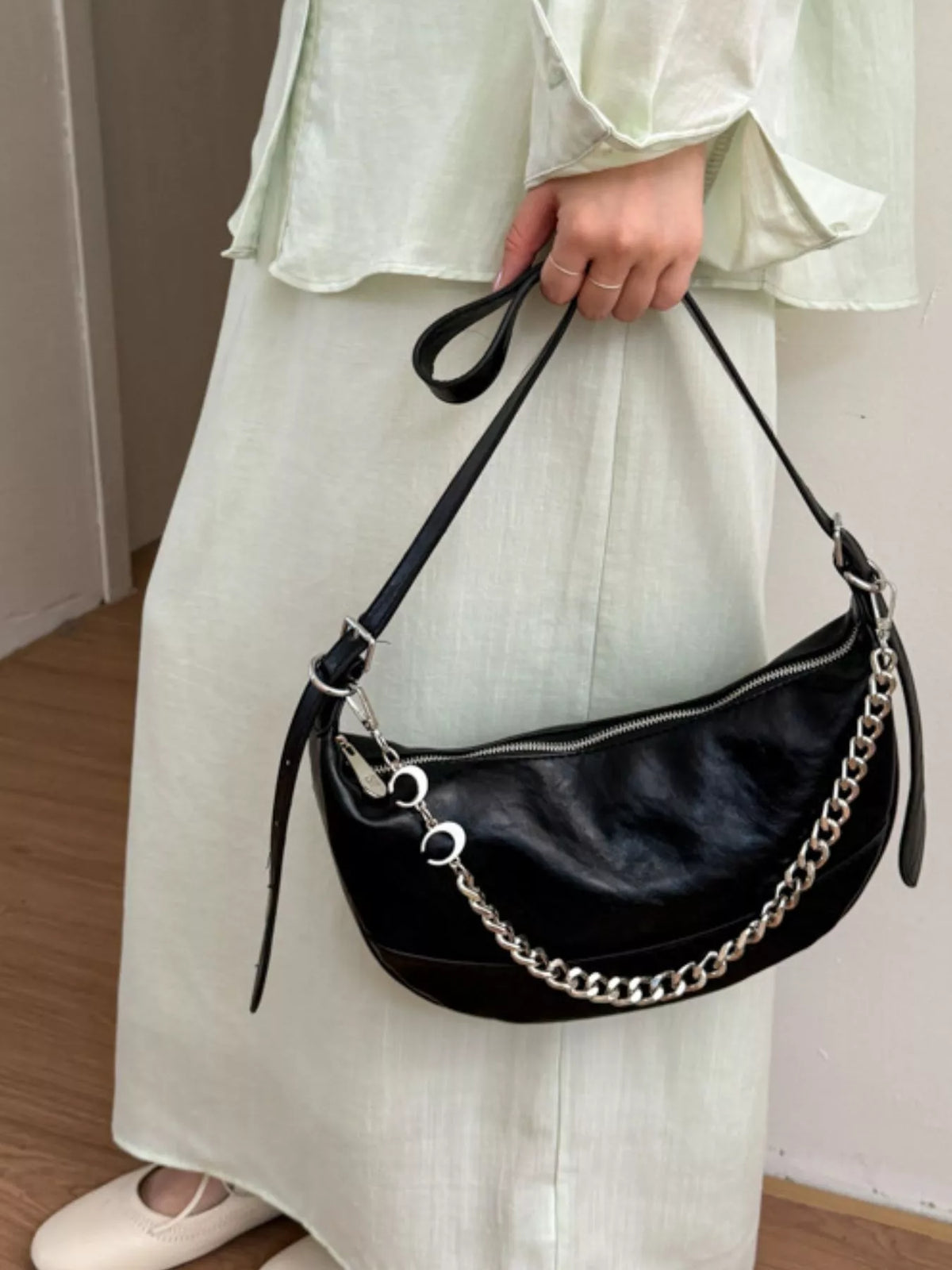 Crescent PU Leather Crossbody Bag - Lilixa.store