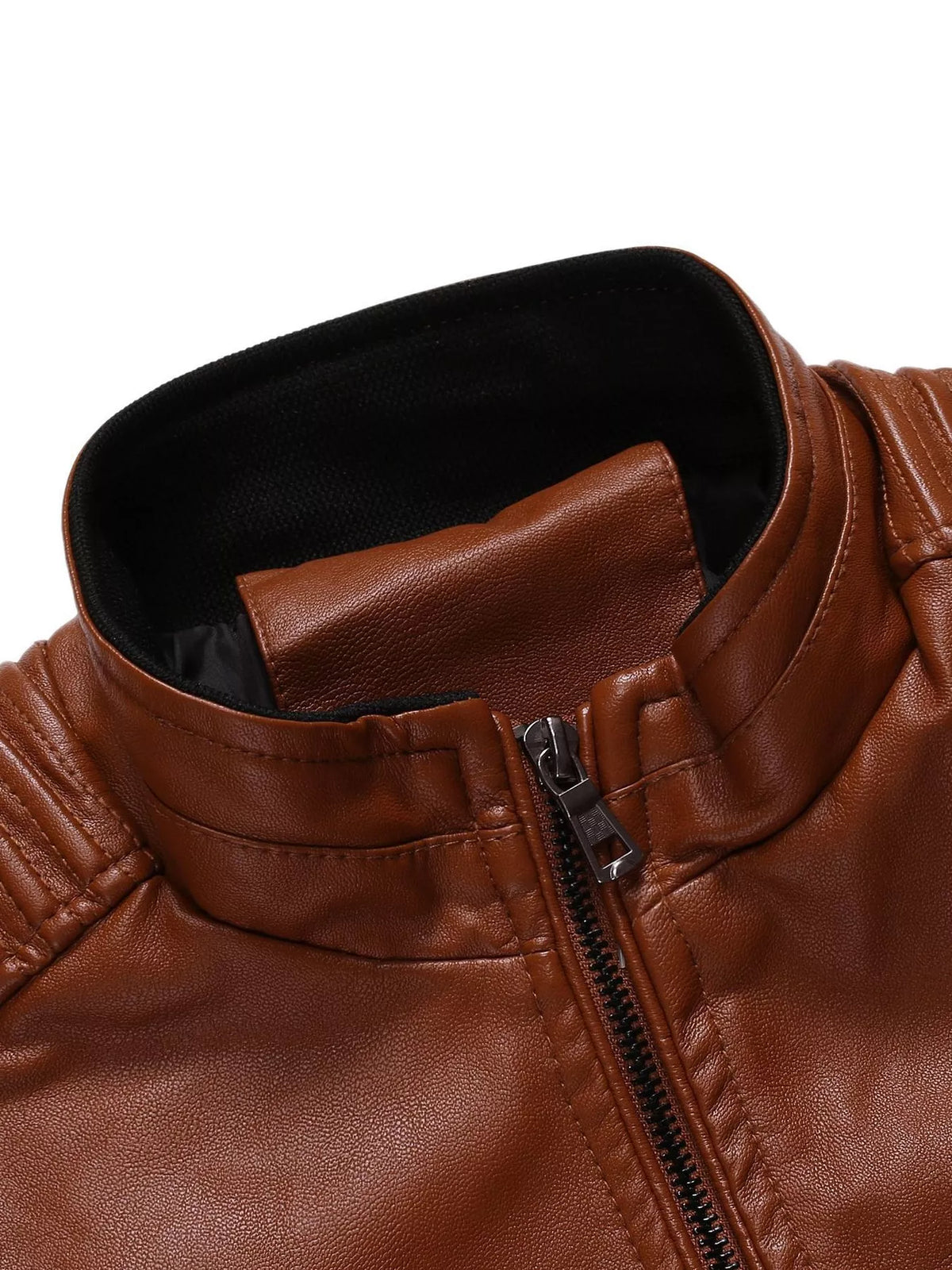 Men's Plus Size Zip Up Motorcycle Jacket - Lilixa.store