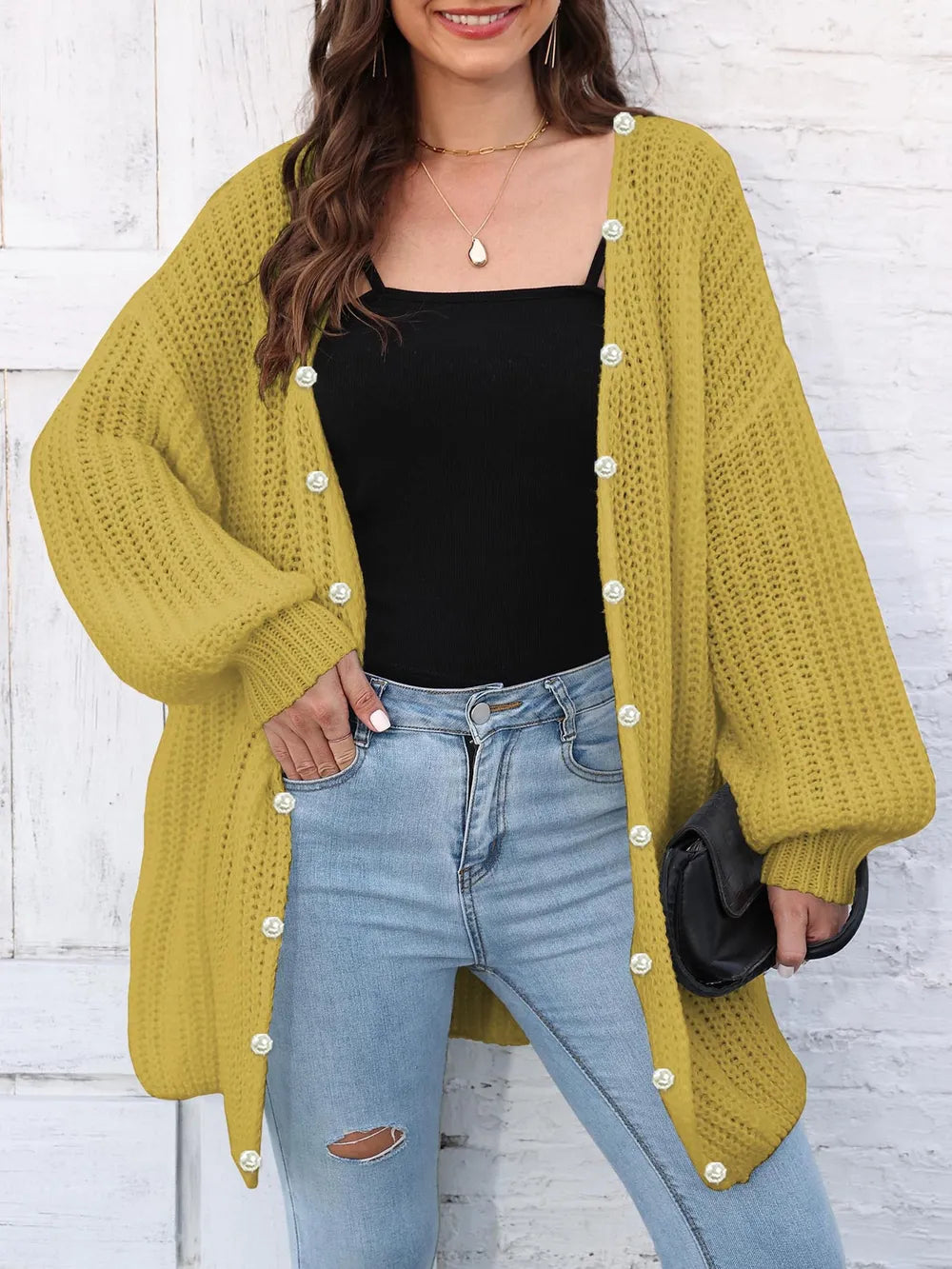 Open Front Long Sleeve Cardigan - Lilixa.store