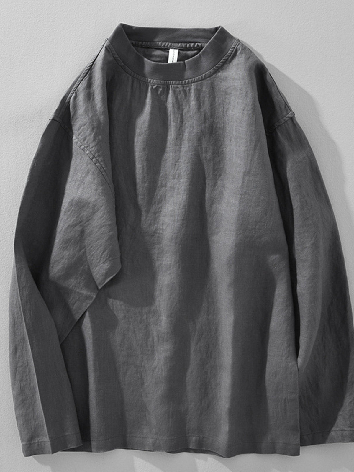 Men's Plus Size Long Sleeve Solid Color T-Shirt - Lilixa.store