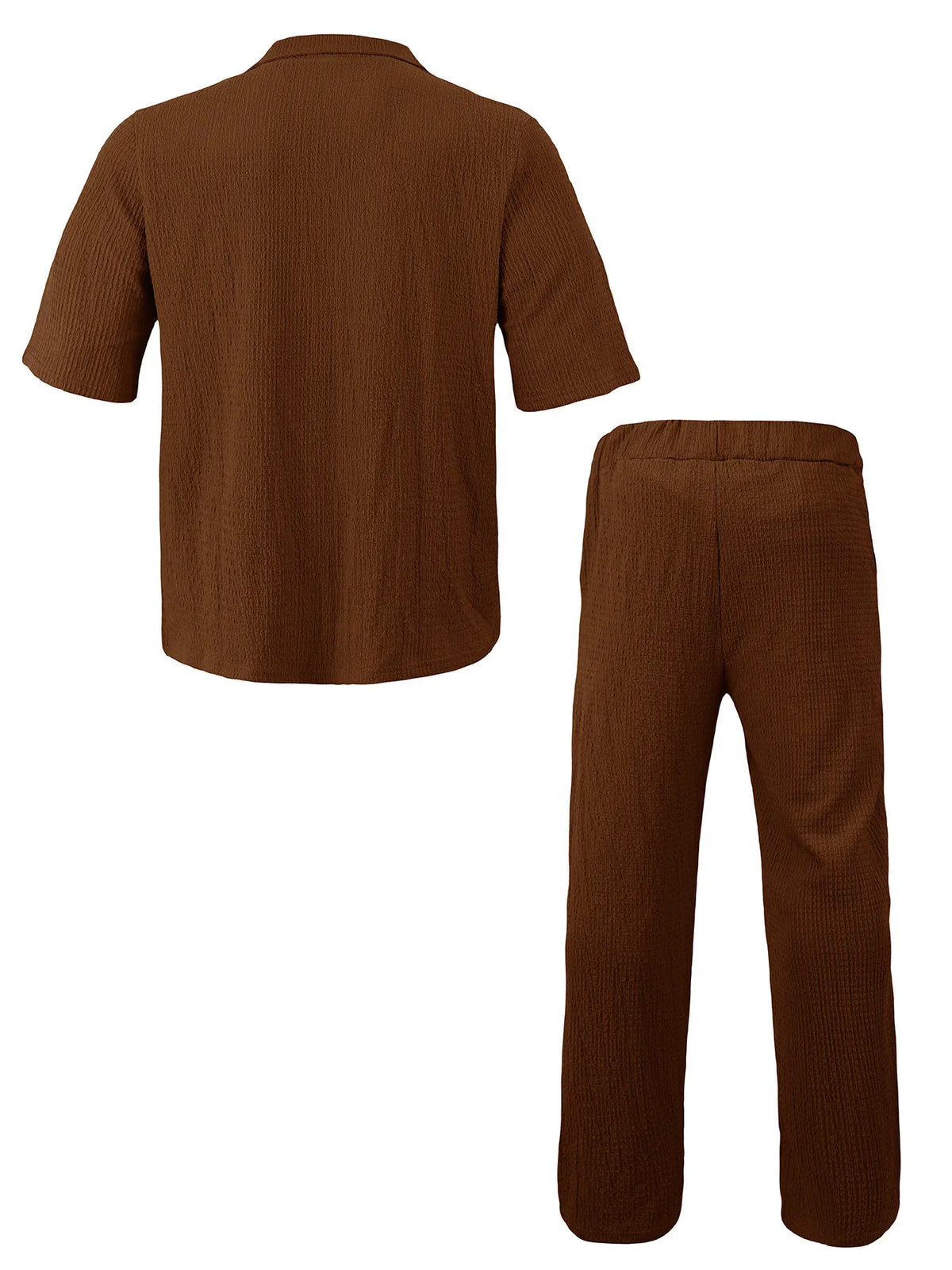 Men's Full Size Short Sleeve Top and Pants Set Plus Size - Lilixa.store