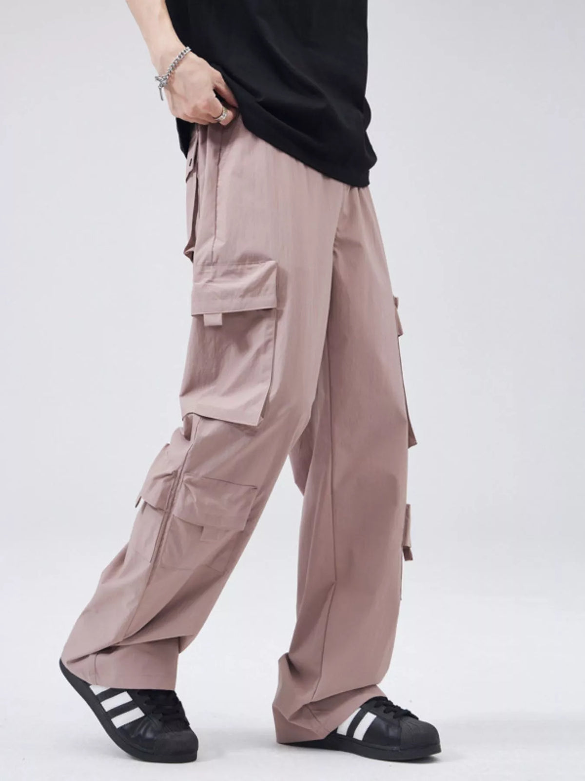 Men's Full Size Wide Leg Cargo Pants Plus Size, view 4