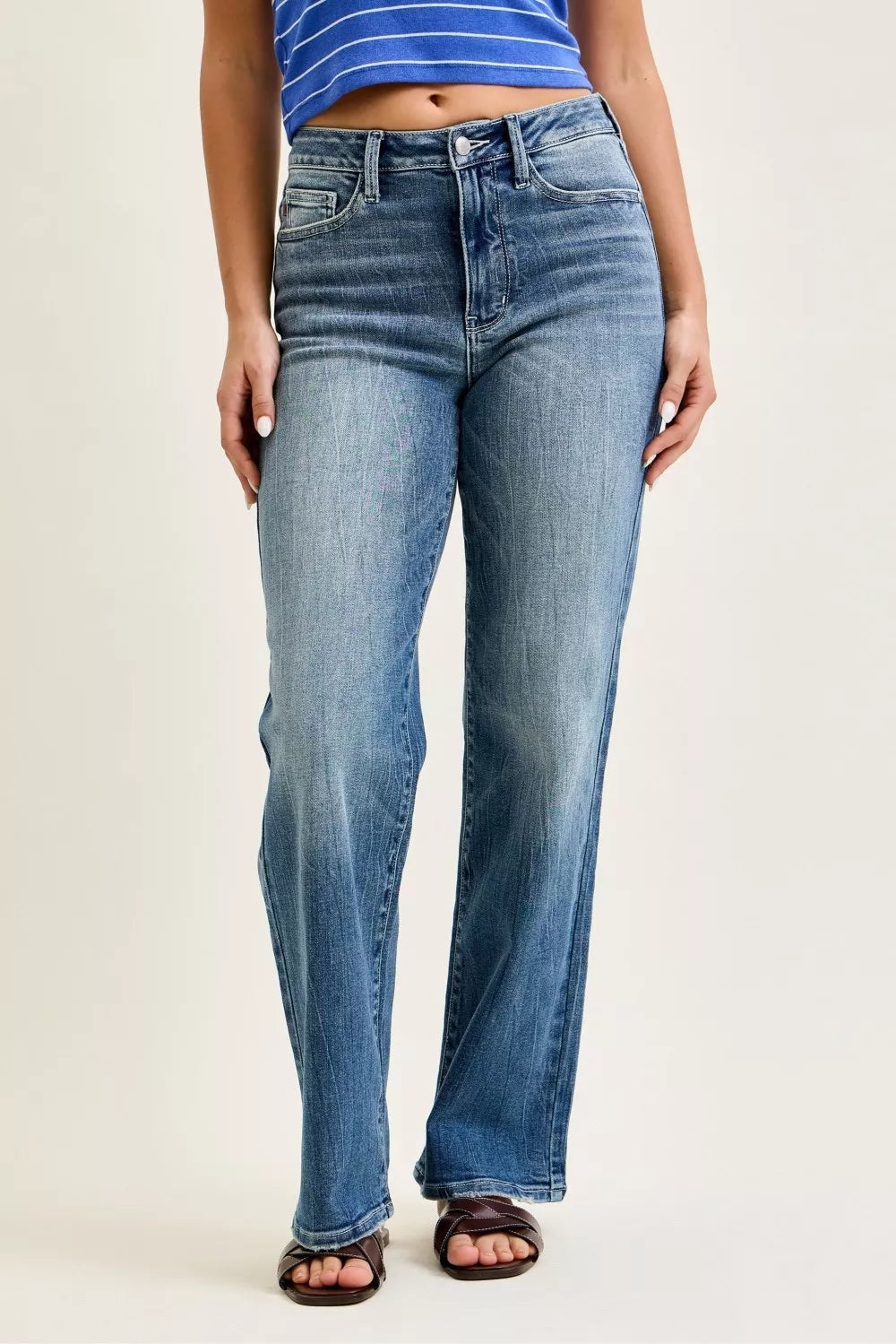 Judy Blue Mid Rise 90s Straight Jeans - Lilixa.store