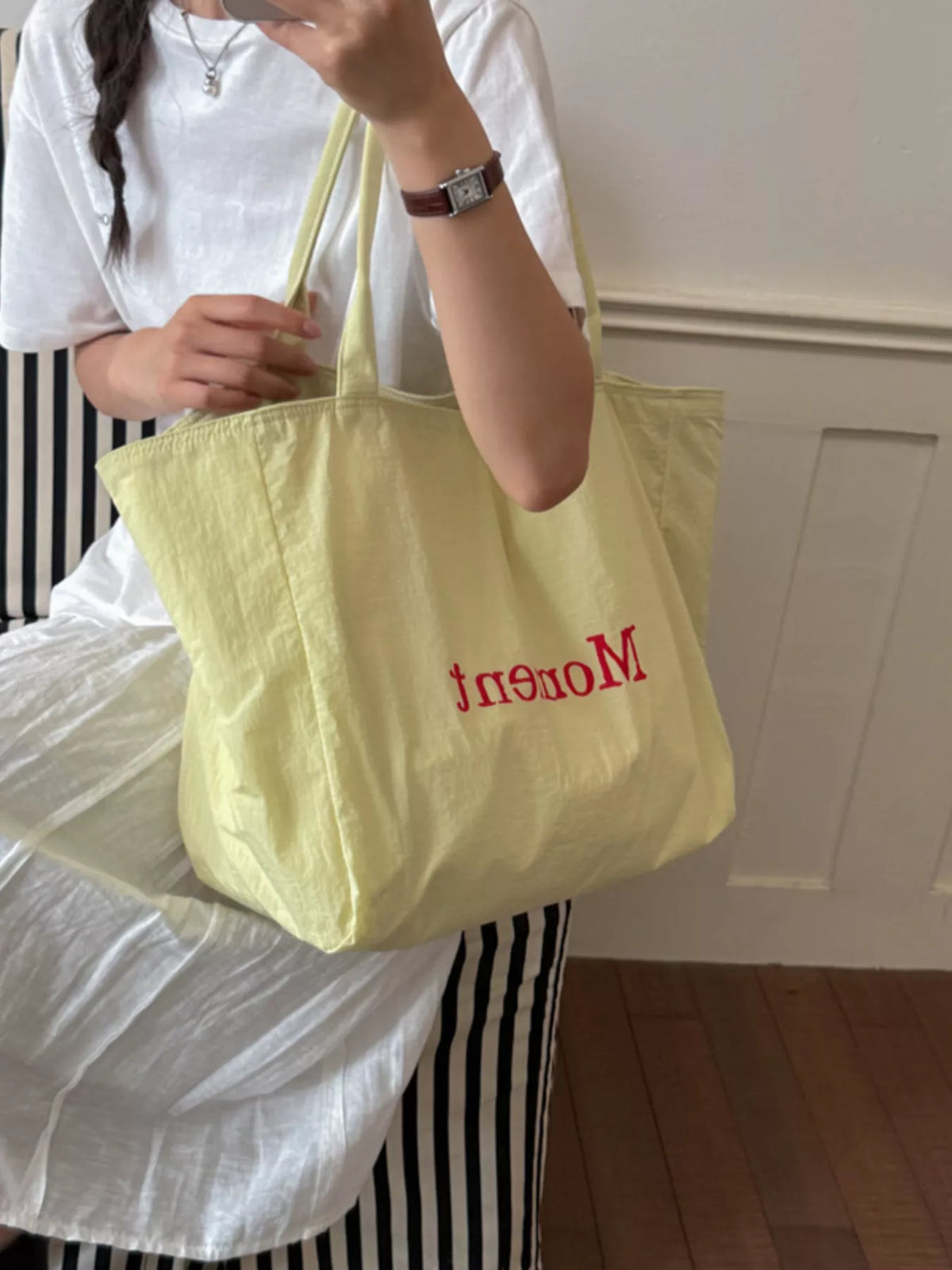 Letter Canvas Tote Bag