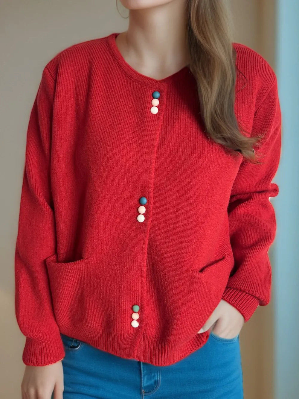 Button Down Long Sleeve Cardigan with Pockets - Lilixa.store
