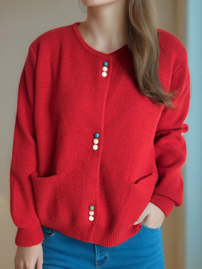 Button Down Long Sleeve Cardigan with Pockets - Lilixa.store