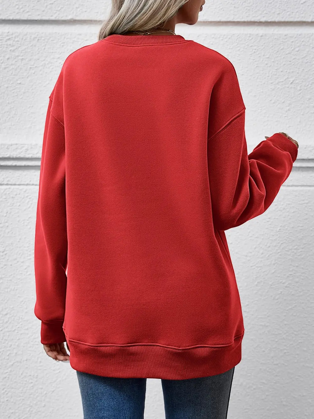 Graphic Round Neck Long Sleeve Sweatshirt - Lilixa.store