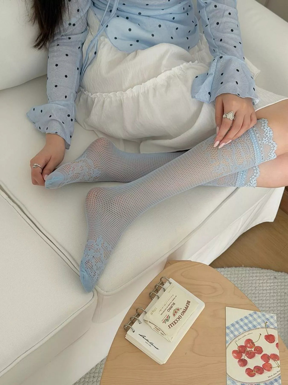 Lace Fishnet Knee-High Socks - Lilixa.store