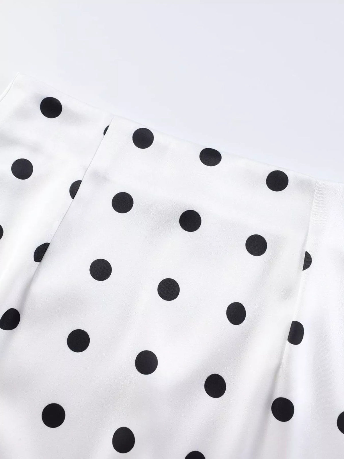 Polka Dot Midi Skirt with Lace Trim - Lilixa.store