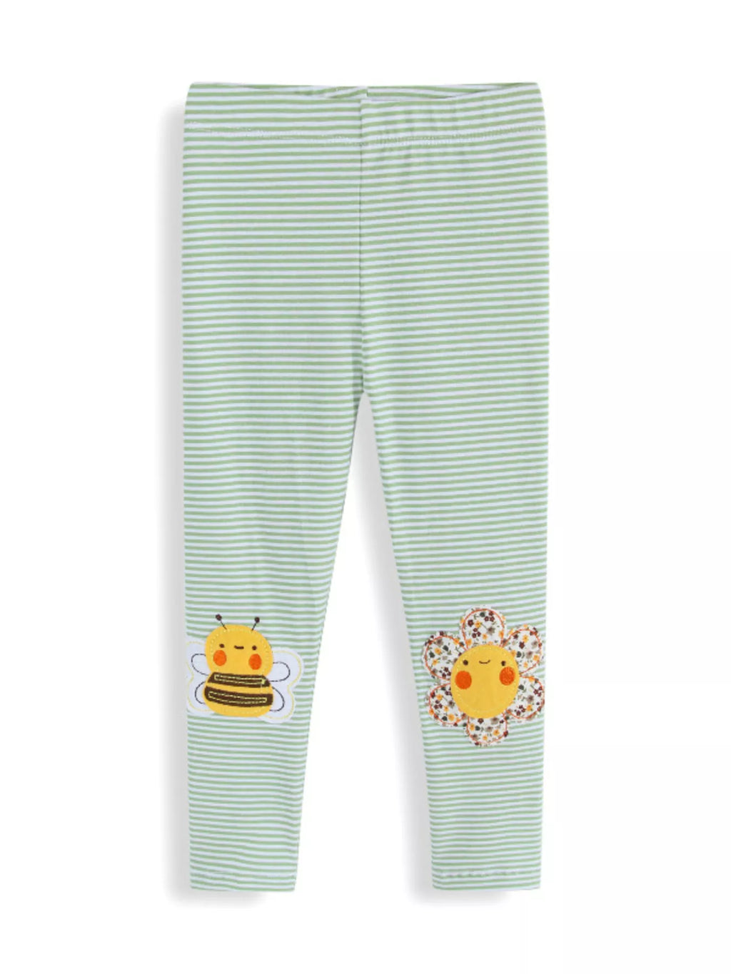 Children's Striped Bee Flower Appliqued Leggings - Lilixa.store