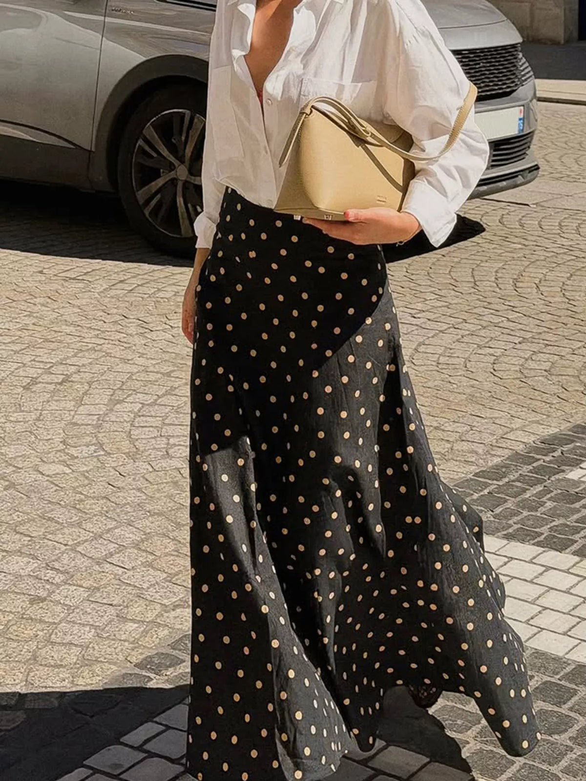 Polka Dot High-Waisted A-Line Skirt - Lilixa.store