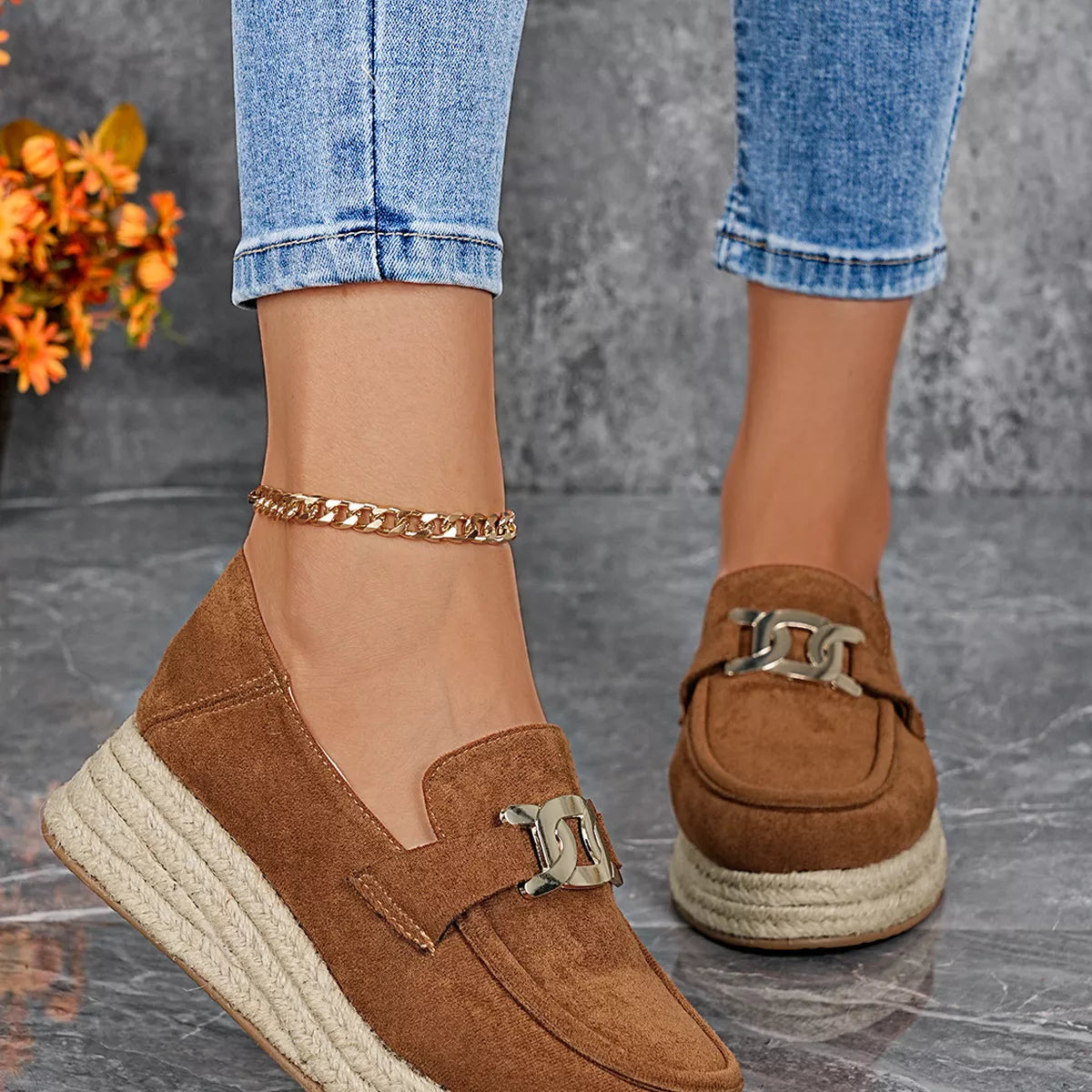 Round Toe Platform Slip-Ons, view 13
