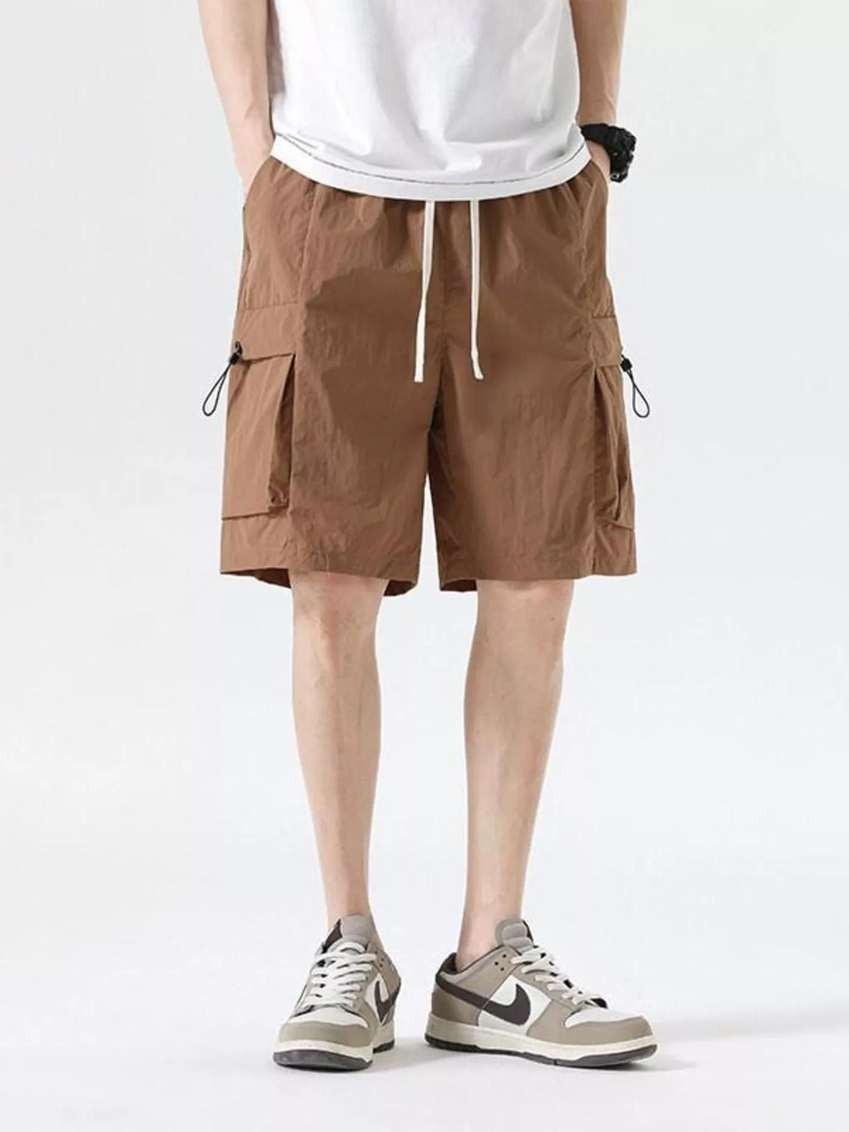 Men's Drawstring Cargo Shorts, view 4