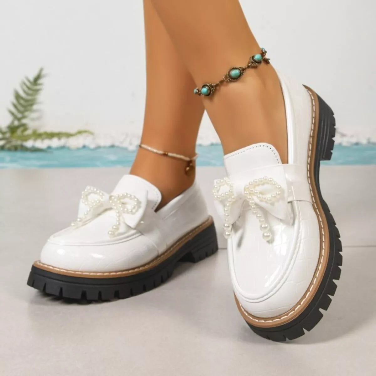 Round Toe Platform Loaferss - Lilixa.store