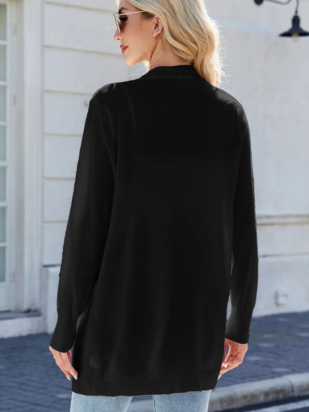 Open Front Long Sleeve Cardigan - Lilixa.store
