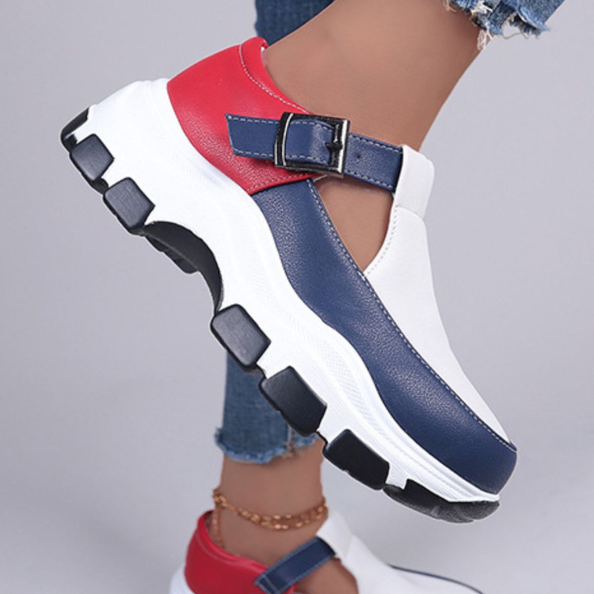 Round Toe Platform Loafers, view 7