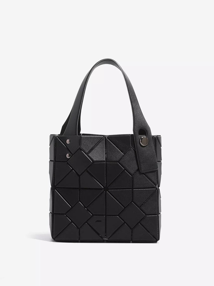 Geometric Matte Modular Handbag in Black