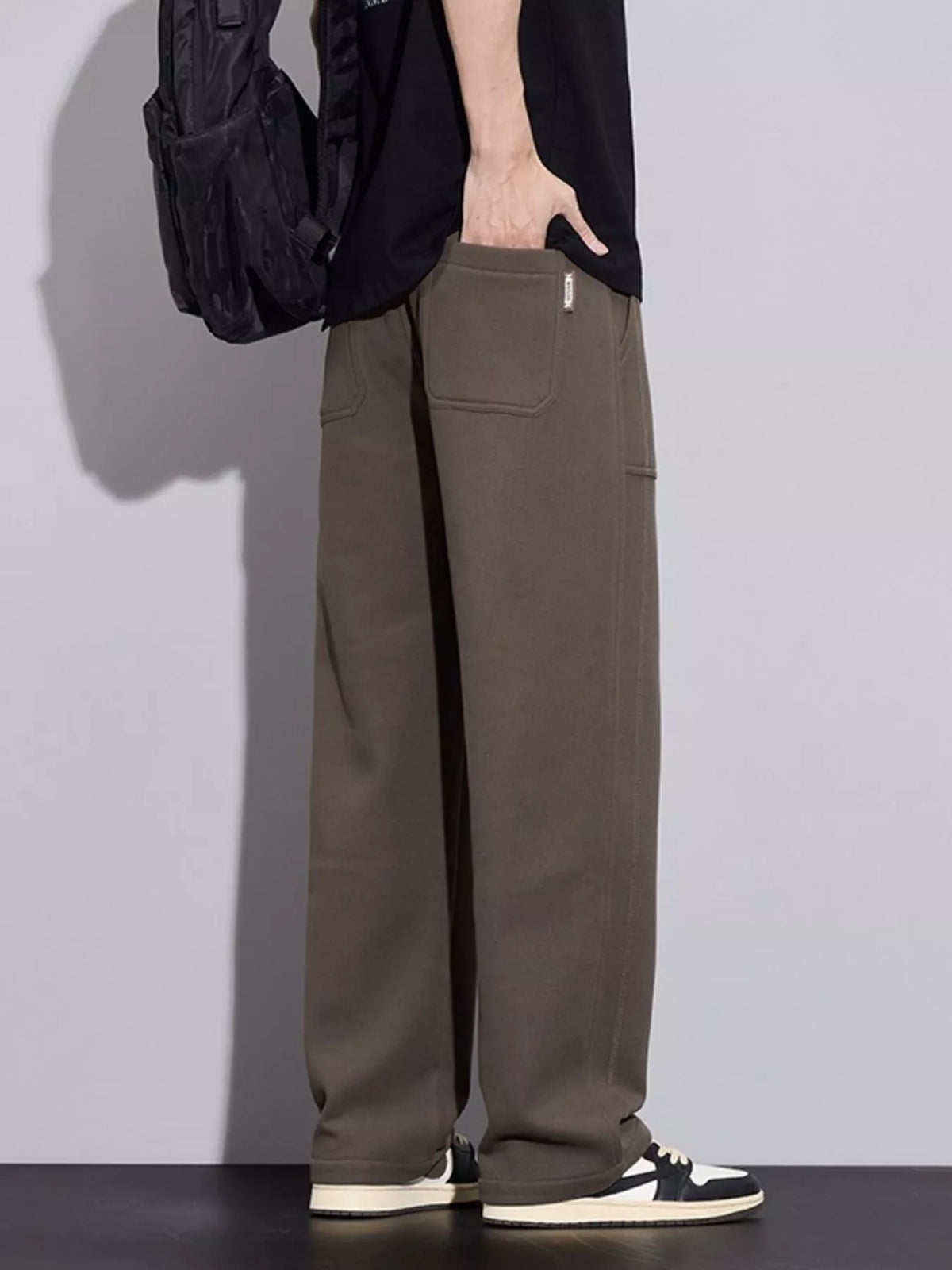 Men's Plus Size Casual Drawstring Wide-Leg Pants, view 2