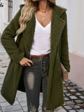Devine Pocketed Long Sleeve Hooded Teddy Coat - Lilixa.store