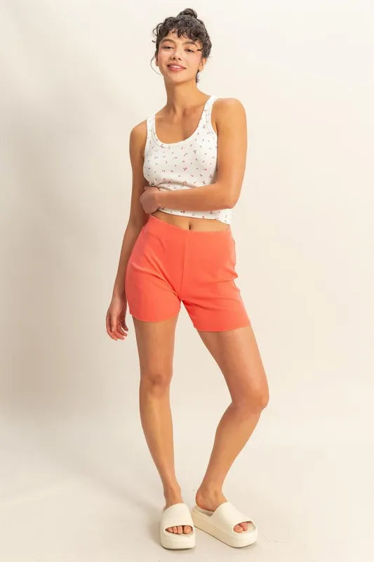 HYFVE High Waist Ribbed Fitted Biker Shorts - Lilixa.store