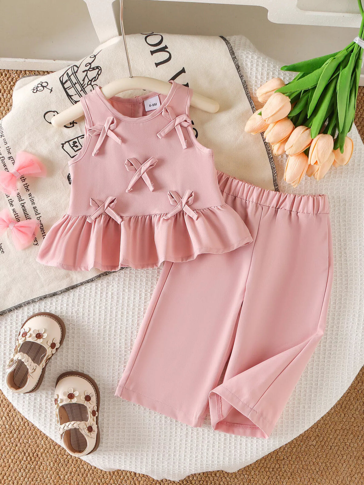 Children's Ruffled Hem Tank and Pants Set - Lilixa.store