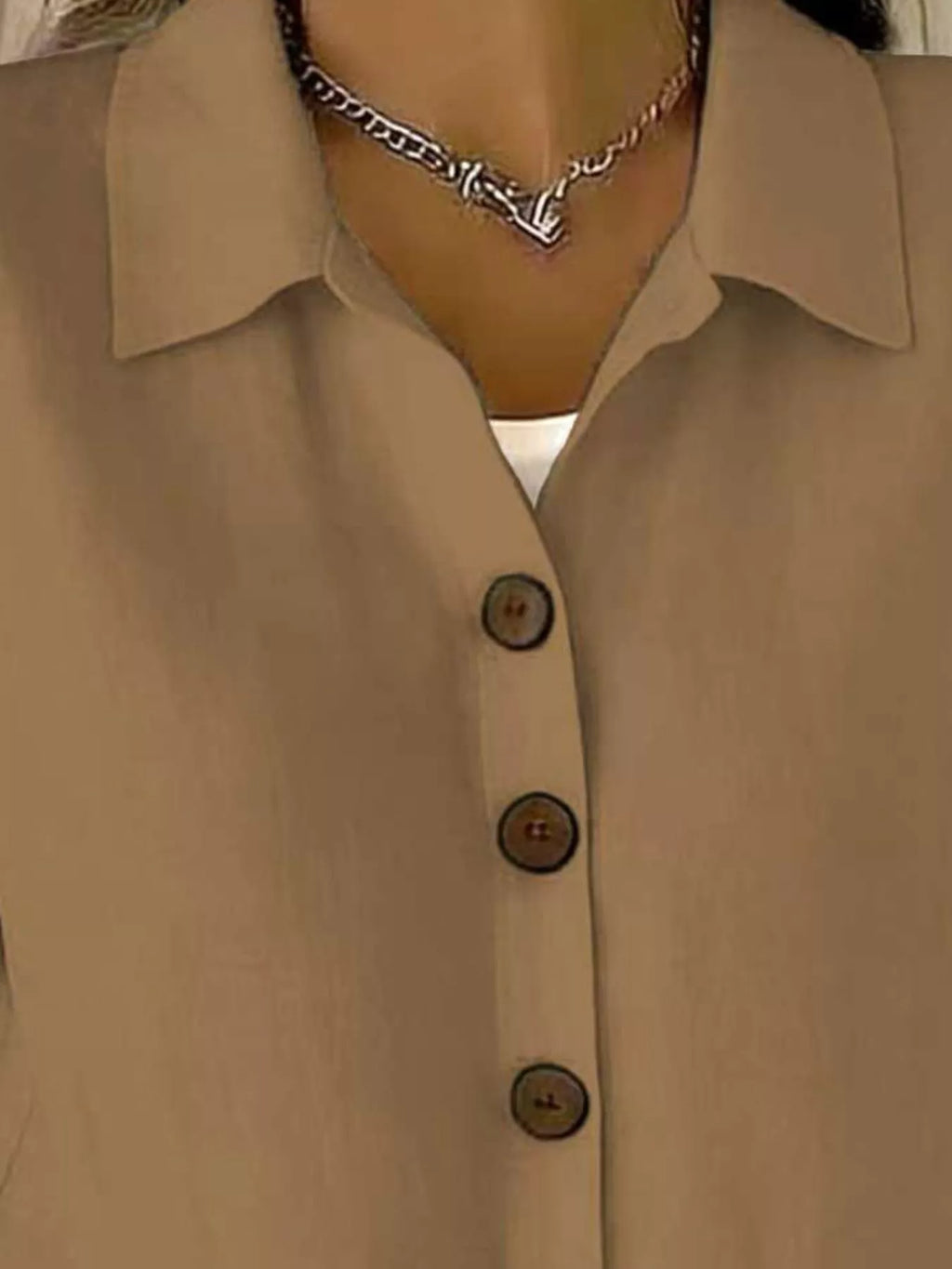 Full Size Button-Down Short Sleeve Shirt Plus Size - Lilixa.store