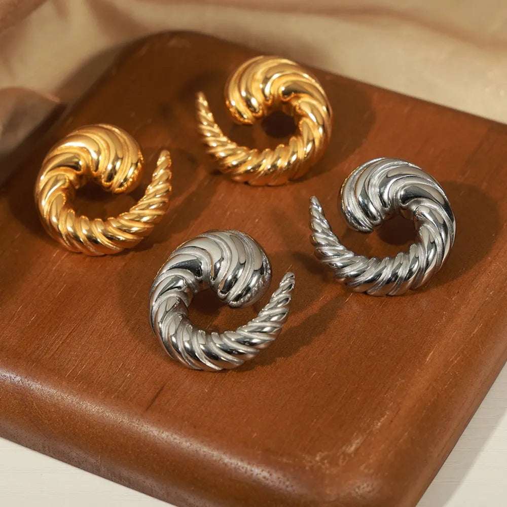 Titanium Steel Spiral Shape Stud Earrings - Lilixa.store